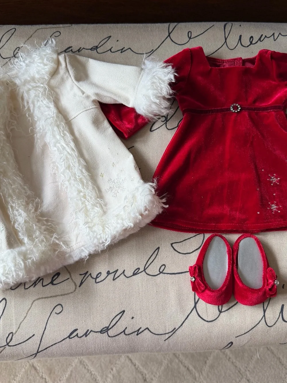 American Girl Christmas dress with coat